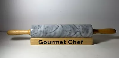 Vintage Gourmet Chef Marble Rolling Pin & Stand 17 In. • $18.75