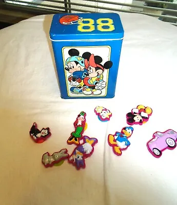 Vtg Disney Tin Box Mickey Minnie Football & Suction Cup Collectible Toys • $24.11