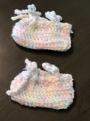 Handmade Crochet Baby Booties Slippers Socks ~  Mary Jane Style  Multi-Color • $10