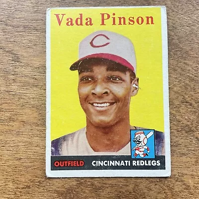 1958 Topps #420 Vada Pinson Cincinnati Redlegs Rookie Baseball Card • $5