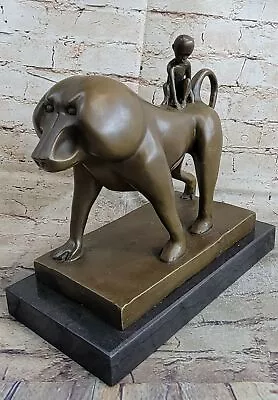 Solid Genuine Bronze Monkey Mother Carrying Baby On Her Back Sculpture Statue • $174.50