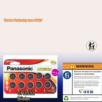 Pack Of 10  Panasonic CR2032 Aukie_Syd Blister 3V EBattery Batteries 🇦🇺 • $11.97