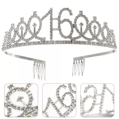  16 Birthday Crown Tiara Metal Hair Band Sixteen Women's Lattice • £7.99