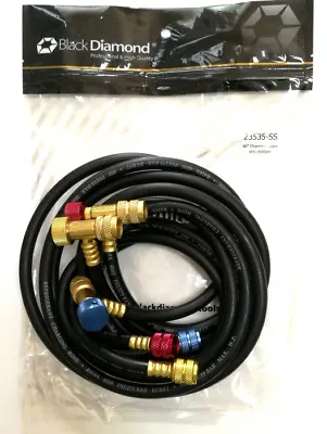 Black Diamond Manifold Gauge Charging Hoses 60  1/4 & 5/16  Sae R410a Safe Seal  • $293.55