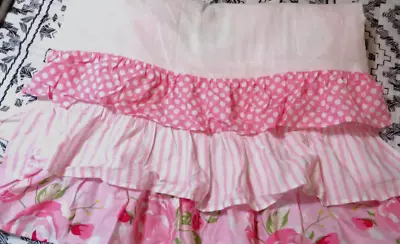 Crib Skirt   Rose Bud Lane    Ruffled Tiers Mixed Print Nursery By My Baby Sam • $9