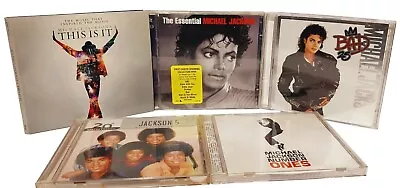 Lot Of 5 Michael Jackson Cds ~ This Is It  Bad25  The Essential & Number Ones • $22.09