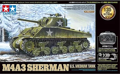 TAMIYA 1/35 RC Tank No.17 American M4A3 Sherman Tank With Dedicated Radio 48217 • $226