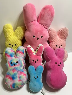Peeps Marshmallow Bunny Bundle Easter Yellow Pink Blue Just Born Bundle Lot Of 7 • $28.99