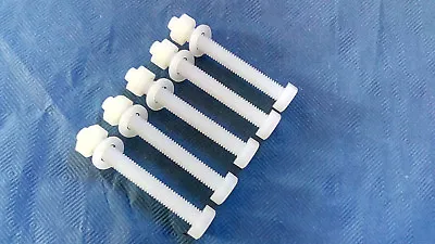 5mm X 40mm Long Nylon Plastic Hexagon Bolts M5 + Nuts + Washer New Pack X 5 • £2.99