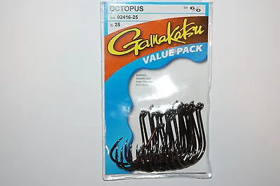 Gamakatsu Octopus Hook Size 6/0  02416-25 Value Pack Authentic Hooks 25 Per Pack • $13.95