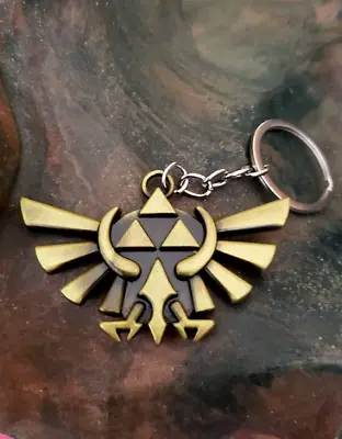 The Legend Of Zelda Twilight Princess Triforce Key Chain W Velvet Pouch 2011 NEW • $9.98