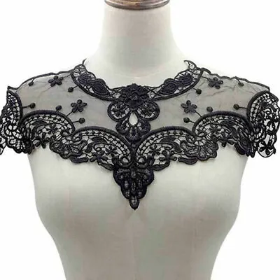 Venice Collar Flower Applique Neckline Motif Cocktail Party Dress Floral Patch • £5.58