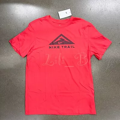 NWT Nike Trail DX2183-604 Men Dri-Fit Running Training Top Tee Shirt Light Red L • $24.95