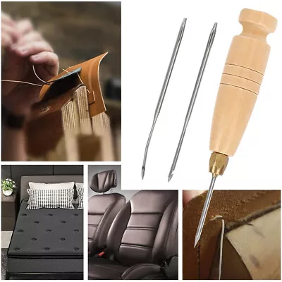 Canvas Leather Sewing Shoe Repair Tool Awl Hand Stitching Taper Needle Set • $5.07