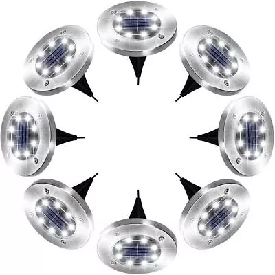 $19.89 • Buy 8-PACK Solar In Ground Lights Outdoor Buried Lamp Disk LED Lawn Pathway Garden