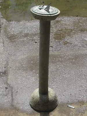 £75 • Buy Vintage Antique Garden Sundial On Concrete Stone Column, 34  Tall