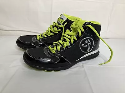 Zumba Womens Mid High Top Sneakers Workout Dance Shoes Black Green Size 11 • £48.21