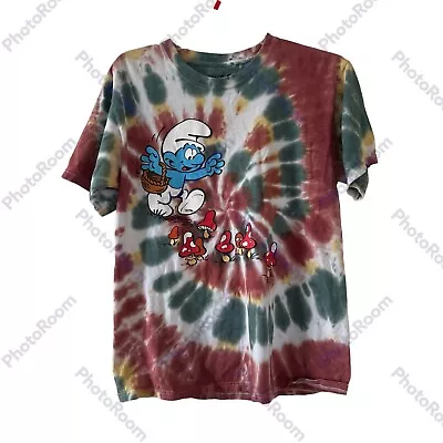 The Smurf’s Unisex Size Medium T-Shirt Mushrooms Trippy Tie Dye Fun Vintage • $11.97