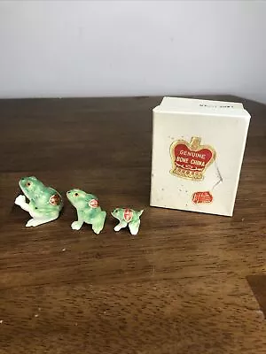 Vintage Lefton Miniature Set Of 3 Frogs Bone China Japan In Original Box New • $24.99