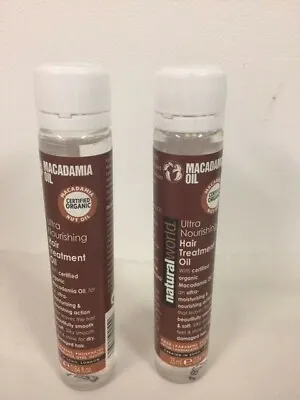 £3.45 • Buy 2 X Natural World 25ml Macadamia Ultra Nourishing Hair Treatment Oil