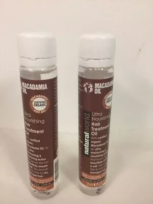 £3.45 • Buy 2 X Natural World 25ml Macadamia Ultra Nourishing Hair Treatment Oil