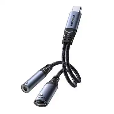 Joyroom SY-C02 2in1 DAC Adapter USB-C To USB-C / 3.5 Mm Mini Jack - Black • $28.28