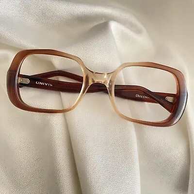 Vintage 70s 80s Unisex Univis USA Eyeglasses Frames Glasses 135 - Brown • $33.25