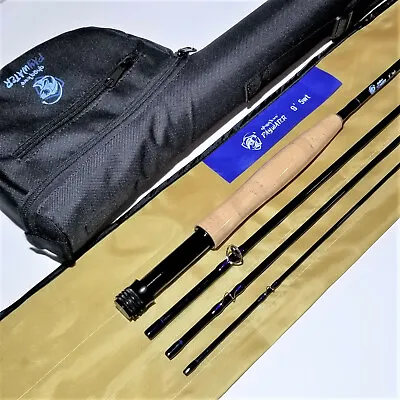 PayWater BLUE 9' 5wt Medium Action IM6 Carbon Fly Rod Snake Guides 4pc R&R Case • $74.95