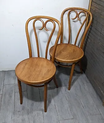Vintage Pair Of Bentwood Bistro Dining Chairs Thonet Style Mid Century Modern • $355.50