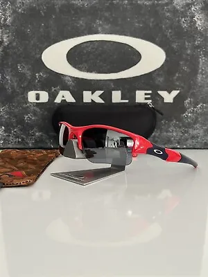 Oakley Flak Jacket XLJ MLB Boston Red Sox Red/Black Iridium Lenses Sunglasses • $129.99