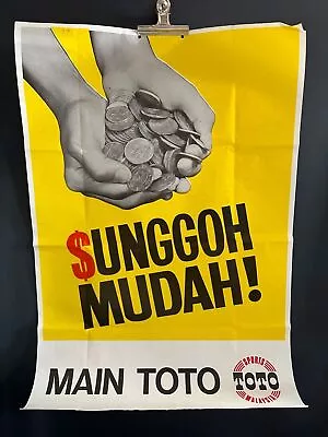 Original 1969 MALAYSIA LOTTERY GAMBLING TOTO LOTTO Advertising FREE POSTAGE • $28.40