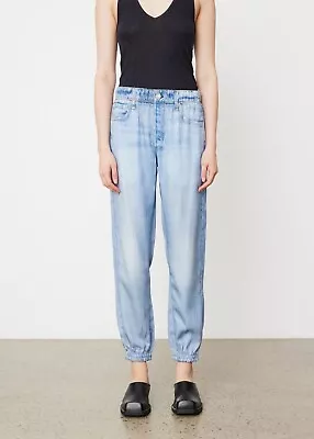 Rag & Bone Miramar Heavy Jogger Jean Womens Pants L Tulip Faux Denim $225 • $152.99