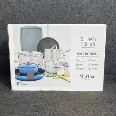 MARTHA STEWART 100103950 12-Pc. Mixed Material Cookware Set* • $59.99