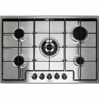 Zanussi ZGNN752X Built In 74cm 5 Burners Gas Hob Stainless Steel  (REF B32) • £200