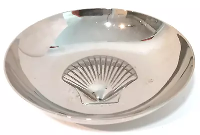 6.5  Solid 3D Scallop Sea Shell Polished Metal Trinket Jewelry Dish Ashtray Bowl • $14.36