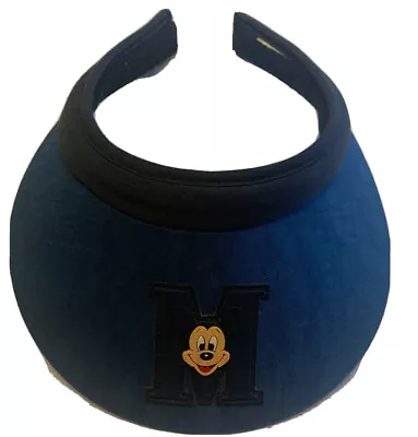 Disney Mickey Mouse Navy Blue Visor Hat W/large “M” & Mickey Head Appliqué • $6