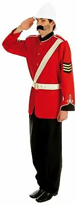 Mens Zulu Boer War Soldier Costume Adult Red Military Uniform Fancy Dress M - XL • £33.99