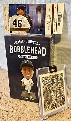 Mariano Rivera Bobblehead W/ Bobblehead Game Legends Ticket & Topps Project Card • $64.99