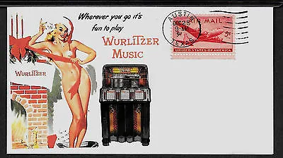 1950 Wurlitzer Juke Box Ad Featured On Xmas Collector's Envelope *A127 • $6