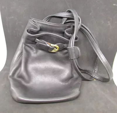 Vintage 90s Coach Black Leather Convertible Shoulder Bag • $34.99