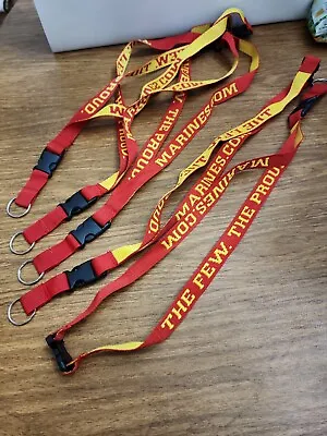 USMC Marine Corps Neck Lanyard Strap Key Chain ID W Release Buckle Lot Of 5 Red  • $17