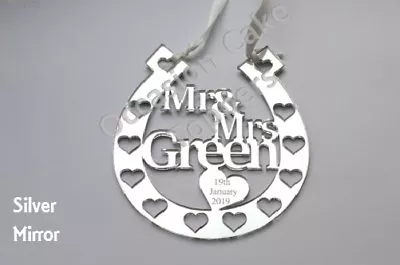 £7.99 • Buy Personalised Bridal Horseshoe Wedding Gift Good Luck Charm Acrylic Decoration