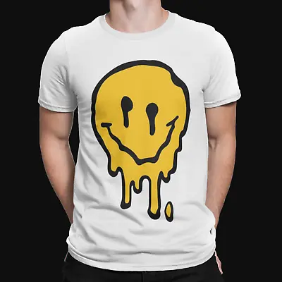 Smiley Face T-Shirt Retro Acid House 80s 90s Doves Melted  Festival  Rave • £6.99