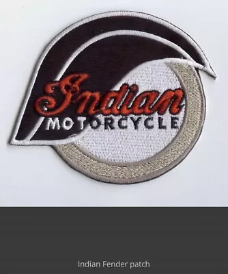 Heat Sealed Embroidered Iron On Cloth Patch - Indian Motorcycle Fender • $9