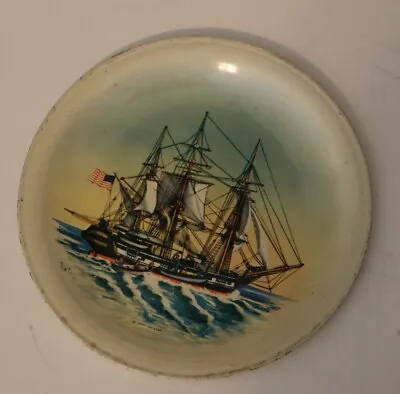 Vintage Ideal Toy Corp. U.S.S Constitution-style Ship Tin Plate 40s-50s • $6