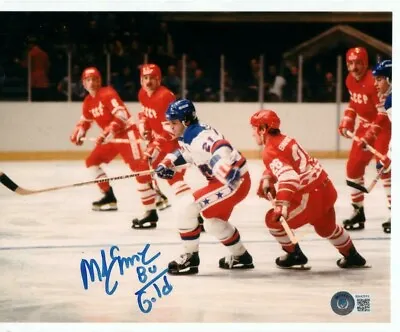 Mike Eruzione 1980 USA Hockey Signed 8x10 Photo Beckett BAS Auto 80 Gold Inscrip • $39.99