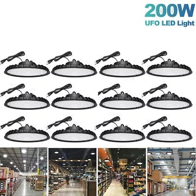 12 Pack UFO Led High Bay Light 200W Commercial Warehouse Industrial Garage Light • $297.61