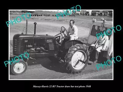 Old Large Historic Photo Of Massey Harris 22 Rt Tractor 1948 Test Photo • $8.50