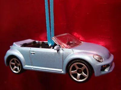 New Vw Beetle Bug Sky Blue Convertible Christmas Tree Ornament • $25