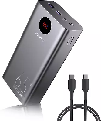 ROMOSS Laptop Power Bank 65W 40000Mah USB C PD Portable Laptop Charger Fast Ch • $131.88